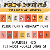 Retro Revival 100 & 120 Pocket Chart Numbers