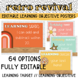 Retro Revival EDITABLE Learning Objective Posters