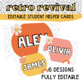 Retro Revival EDITABLE Student Helper Cards