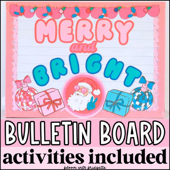 Preview of Retro Santa Bulletin Board and Festive Student Activities