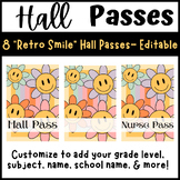 Retro Smiley Customizable and Editable Hall Passes