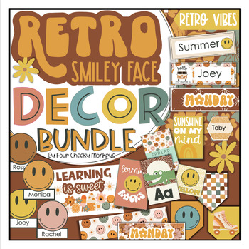 Preview of Retro Classroom Decor Bundle // Neutral Calming Decor