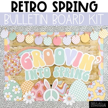 Preview of Retro Spring Bulletin Board Kit Pastel Spring Bulletin Board Letters