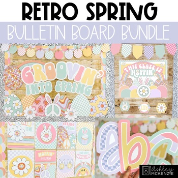 Preview of Retro Spring Classroom Decor Bulletin Boards Bundle