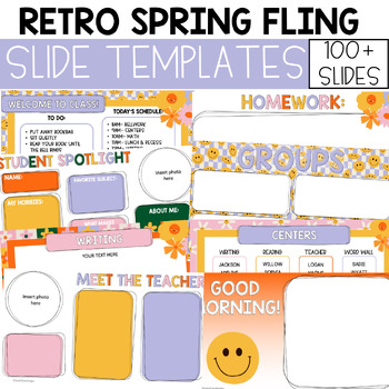 Preview of Retro Spring Fling Slides Templates / Groovy Spring Slides Templates