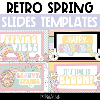 Preview of Retro Spring Slides Templates | Easter Decor | Retro Theme | for Google Slides ™