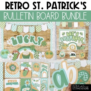 Preview of Retro St. Patrick's Day Classroom Decor March Bulletin Boards Bundle