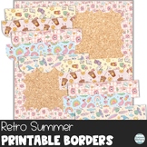 Retro Summer Bulletin Board Border Printable - Beach and Pool