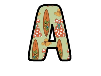 Preview of Retro Summer Bulletin Board Letters, Alphabet Posters,  Classroom Décor #281