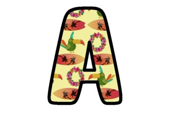 Preview of Retro Summer Bulletin Board Letters, Alphabet Posters,  Classroom Décor #287