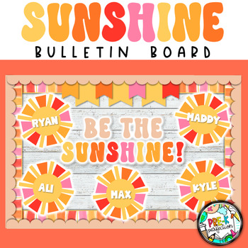 Preview of Retro Sunshine Bulletin Board | Shine Bright Bulletin Board | Be the Sunshine