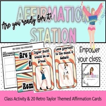 Preview of Retro Taylor Swift Affirmation Station with Activity