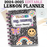 Retro Teacher Planner, Editable, Printable, Teacher Lesson