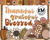 Retro Thanksgiving Bulletin Board Kit + Borders + Buntings