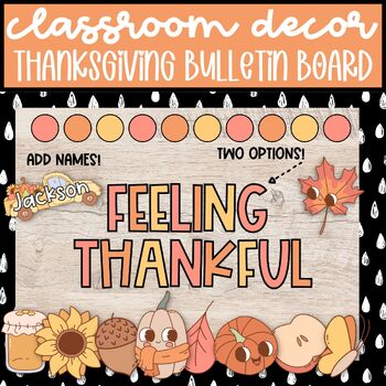 Preview of Retro Thanksgiving Bulletin Board, October and November Fall Door Decor