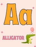 Retro Themed 26 Letter Alphabet Posters for Classroom