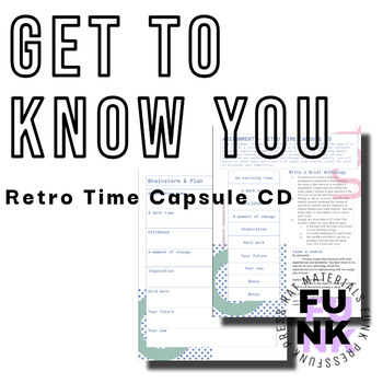Preview of Retro Time Capsule CD: Icebreaker Back-to-school Get to know you