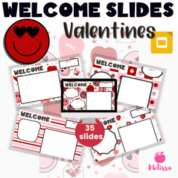 Preview of Retro Valentine Smiley Face Welcome Slides | Google Slides Templates