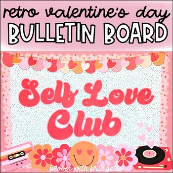 Preview of Retro Valentine's Day Bulletin Board and Kindness Activities