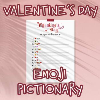 Preview of Retro Valentine's Day Emoji Pictionary Game | Love General Phrase Activity