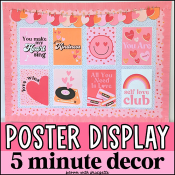 Preview of Retro Valentine's Day Posters and Bulletin Board Display, Retro Classroom Decor