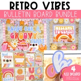 Retro Vibes Bulletin Board, Posters, A-Z Letters, and Door