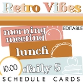 Retro Vibes Schedule Cards - Editable - Classroom Decor