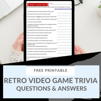 Preview of Retro Video Game Trivia Question Sheet with Answer Key