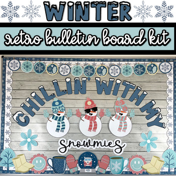 Preview of Retro Winter Bulletin Board Kit and Groovy Door Decor