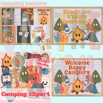 Preview of Retro camping bundle | happy camper set