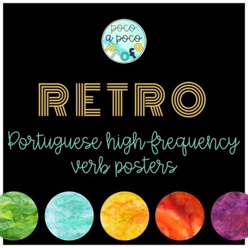 Preview of Retro high-frequency Portuguese verb posters (multi-tense)