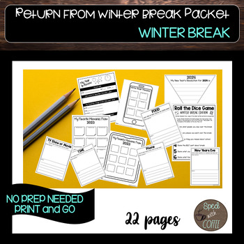 Preview of Return from winter break packet-no prep print and go