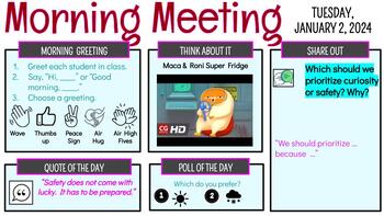 Preview of Reunión matinal 1 - 17 (Morning meetings in S P A N I S H) Semester 1 -Save Time