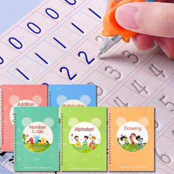 Groove Calligraphy Magic Copybook Learn to Write for Kids Age 2 3 4 5  Handwriting Practice Preschool Activities ABC Alphabet Number Tracing  Groovd