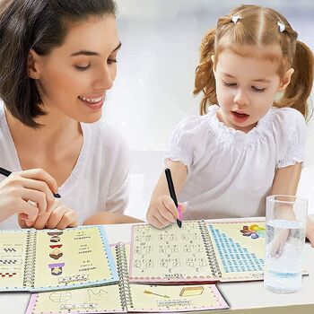  Reusable Grooved Handwriting Workbooks,Magic