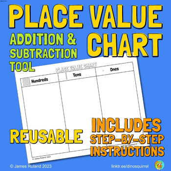 Preview of Reusable Place Value Chart: Addition and Subtraction Tool, TK, Kindergarten, 1st