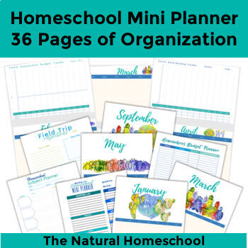 Preview of Reusable Printable Homeschool Mini Planner (36 pages)