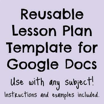 Preview of Reusable Unit Lesson Plan Template for Google Docs