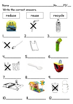 reduce reuse recycle worksheets teaching resources tpt