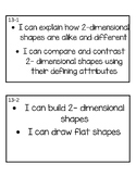 Reveal Kindergarten I Can Statements for Unit 13