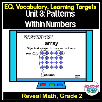 Preview of Reveal Math 2nd Grade Unit 3 -Vocabulary & Essential Questions - Digital & Print