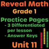 Reveal Math Grade 1 Unit 11 Practice Pages | 1st Grade Resource