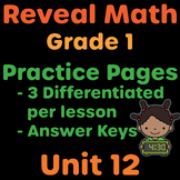 Reveal Math Grade 1 Unit 12 Practice Pages | 1st Grade Resource