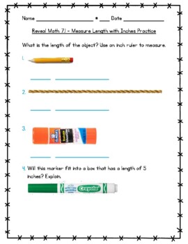2nd Grade Math Worksheets - Measurement - Measuring in Inches - Measuring  Camp in Inches