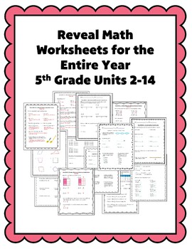 Reveal Math Practice - 5th Grade Worksheets For Entire Year Bundle!