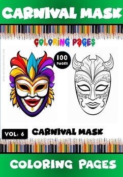Preview of Revel in Artistic Splendor: Carnival Mask Coloring Sheets Vol 6