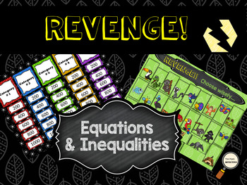 Preview of Revenge! – Equations and Inequalities Unit Review Game