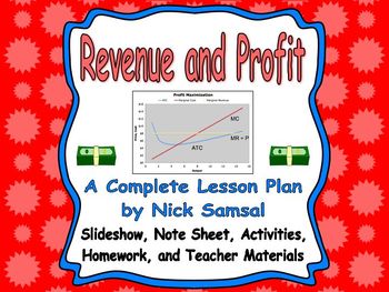 Preview of Revenue and Profit - Lesson Plan and Activities