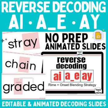 Preview of Reverse Decoding Rime + Onset Blending Strategy Animated Slides: ai, ay, and a_e
