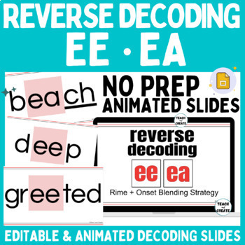Preview of Reverse Decoding Rime + Onset Blending Strategy Animated Slides: ee, ea.